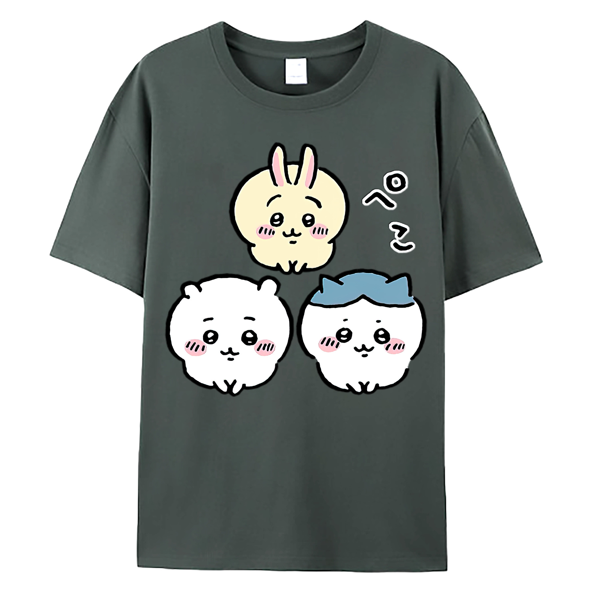 （画像用） ちいかわ うさぎ Chii-kawa usagi 綿100％ メンズ半袖Tシャツ｜肌触りやわらか＆通気性